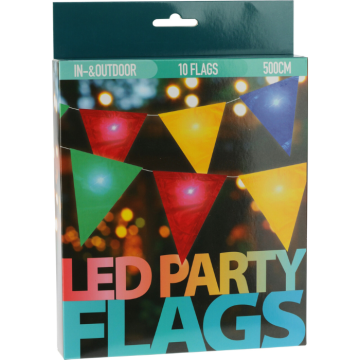 LED bunting with 10 flags - 5 metres 