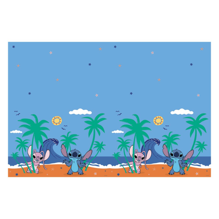 Stitch® and Angel plastic tablecloth - 120x180 cm