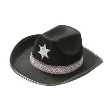 Black sheriff cowboy hat