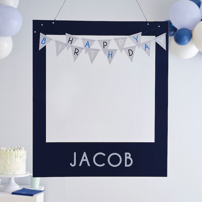 Your Name - Photo Booth Frame With Garland