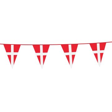 Dannebrog 20x30 cm Flag Garland - 10 meters