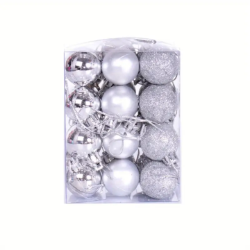 Silver Christmas baubles 36x - 3 cm