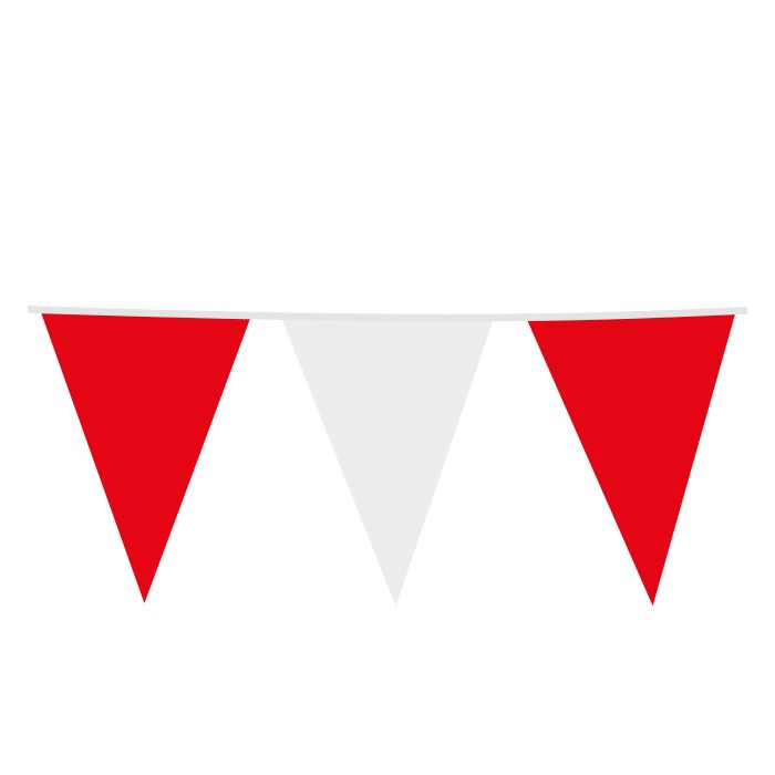 Red & White 30 x 45 cm Flag Garland - 10 metres