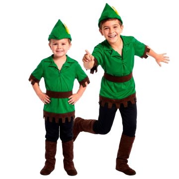 Robin Hood costume with boot covers for boys