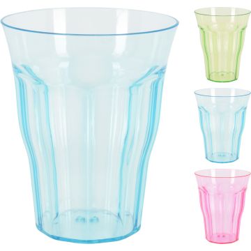 Plastic Drinking Glass with Faceted Design 340 ml