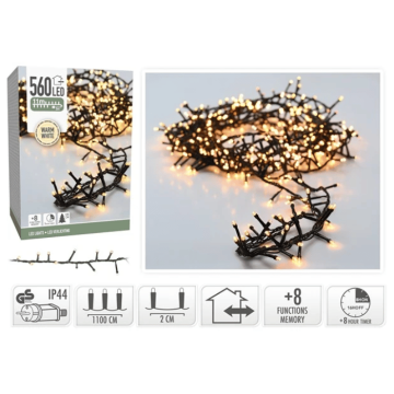 LED light chain snake 560 LED Warm White 11 m