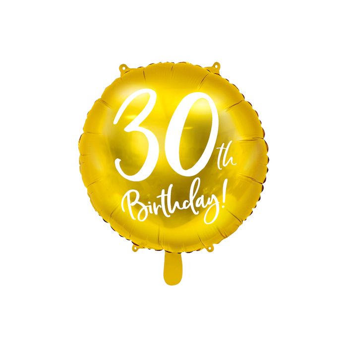 30th Birthday Balloon Gold - 45 cm