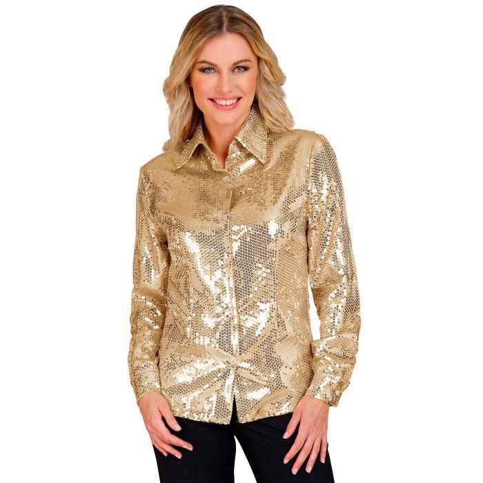 Gold sequin shirt for women