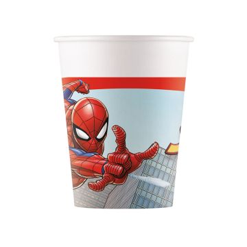 Spiderman paper cups 8x - 200 ml