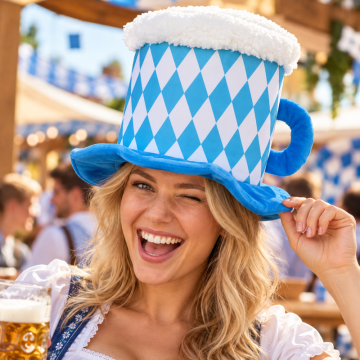 Oktoberfest Beer Mug Hat Blue One Size