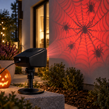 Halloween projector with crawling spider