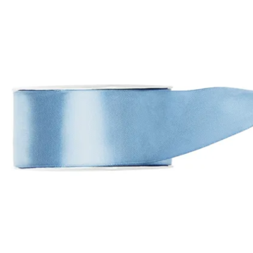 Misty Blue Satin Ribbon - 25 mm x 25 m