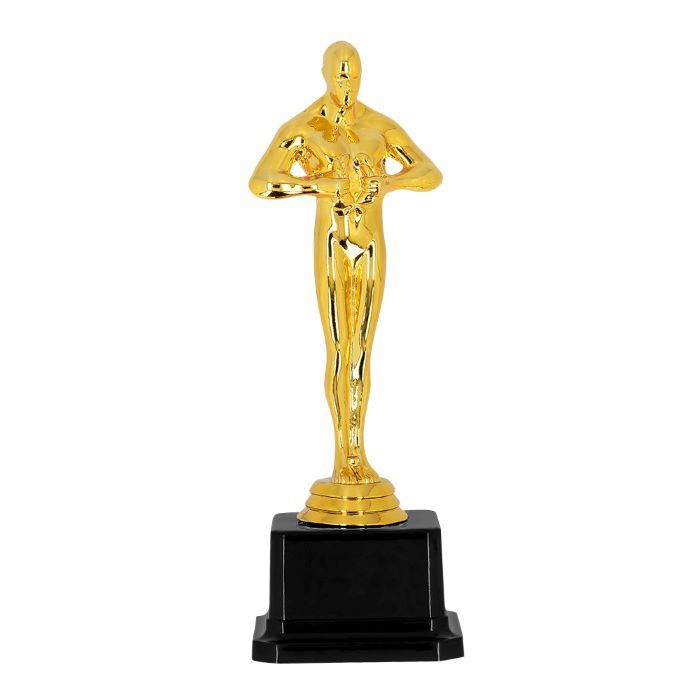 Gold-coloured Hollywood award statuette - 21 cm