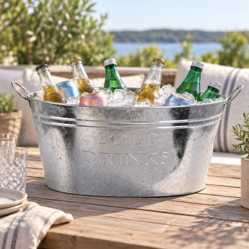 Oval serving tub with handles - 50x34 cm