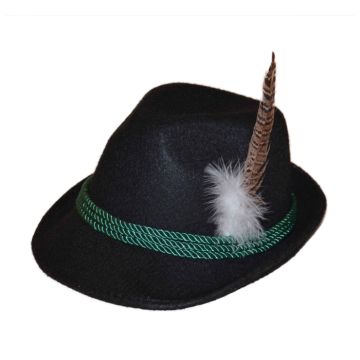 Tyrolean hat for Oktoberfest Bavaria black unisex one-size