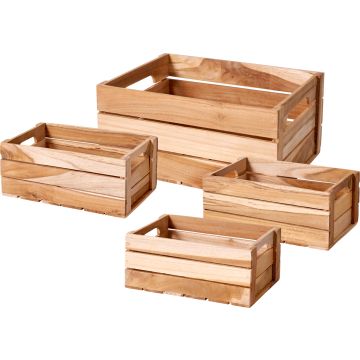 Teak Wooden Boxes 4 pcs. in Different Sizes