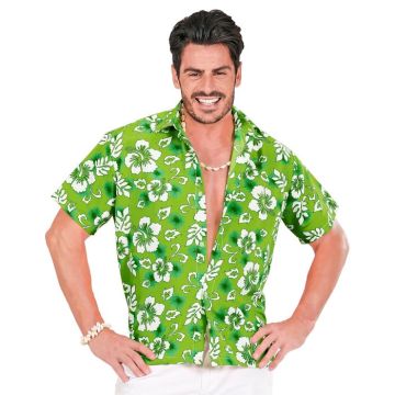 Green Hawaii shirt with white flowers