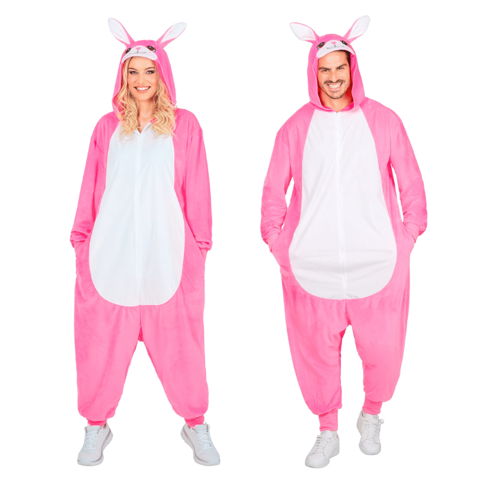 Pink rabbit costume onesie - unisex