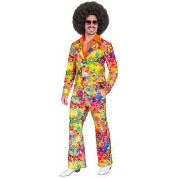 Retro suit costume in multi-coloured