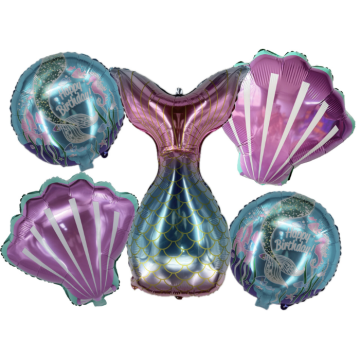 Mermaid theme foil balloons 5x