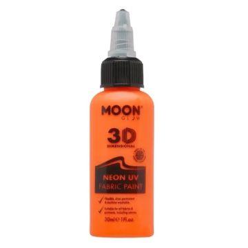 Neon UV Fabric Paint Orange 30 ml Moon Creations