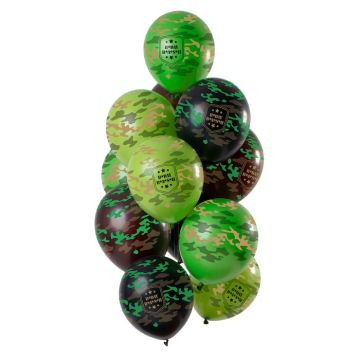 Camouflage balloons "B*DAY" 12x - 33 cm