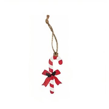 Christmas tree decoration Christmas stocking red/white, Det Gamle Apotek - 3x6 cm