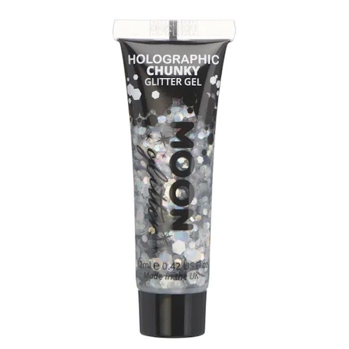 Holographic Chunky Glitter Gel Silver 12 ml Moon Creations