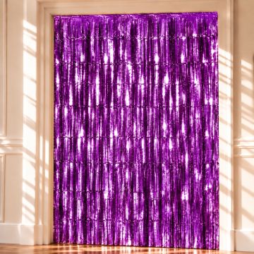 Purple Glitter Curtain - 100 x 240 cm