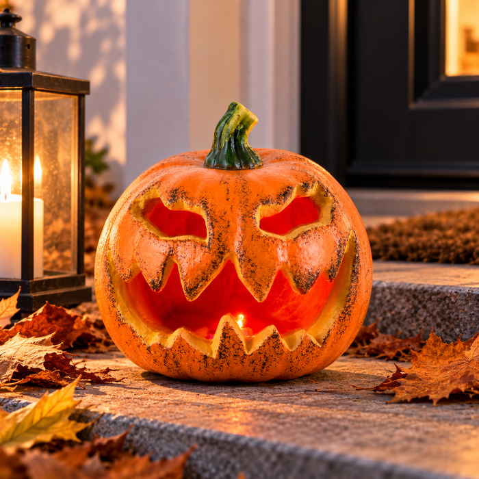 Halloween LED Flashing Pumpkin 16 cm