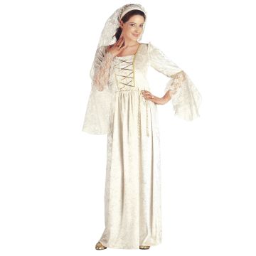 Elegant dress costume with veil and headpiece