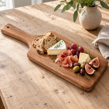 Acacia Wood Cutting Board with Handle 42x17 cm