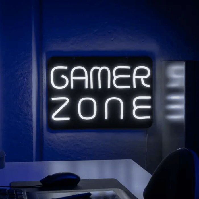 Gamer Zone neon LED sign - 28x41 cm