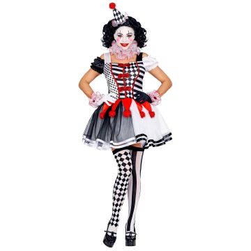 Harlequin Dress with Mini Hat for Ladies