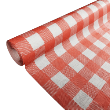 Red/white checkered paper tablecloth - 1.19x8 metres