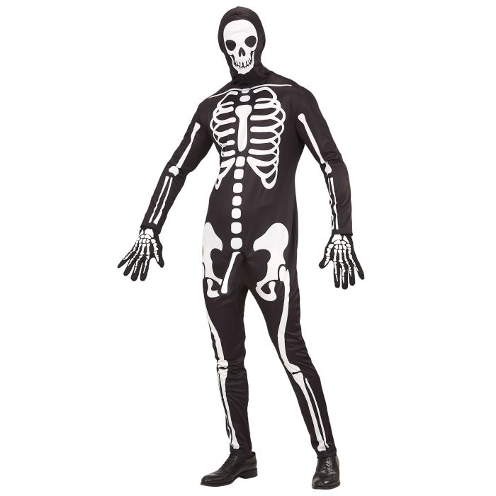 Sexy skeleton costume with overalls and mask