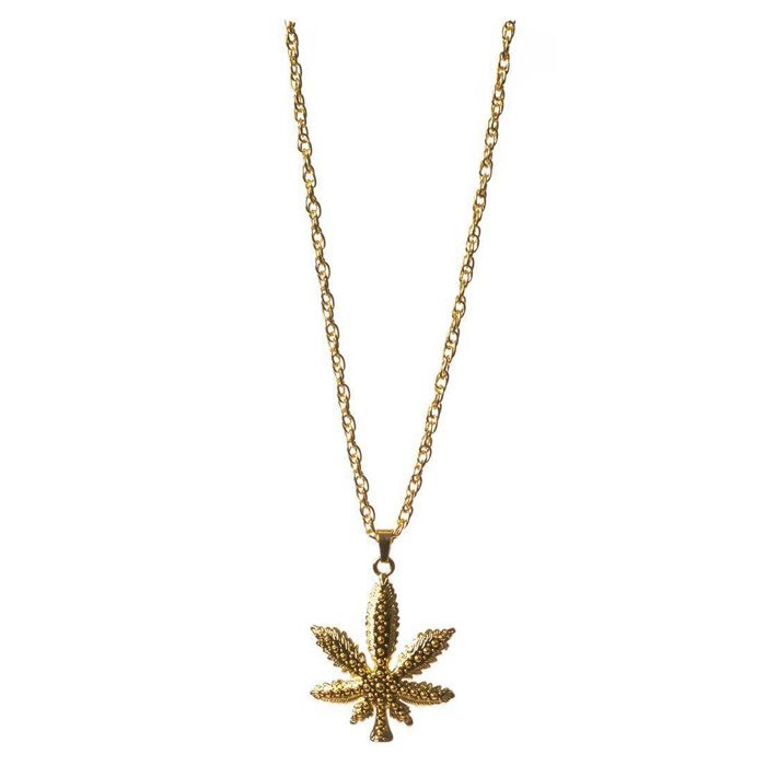 Marijuana gold necklace