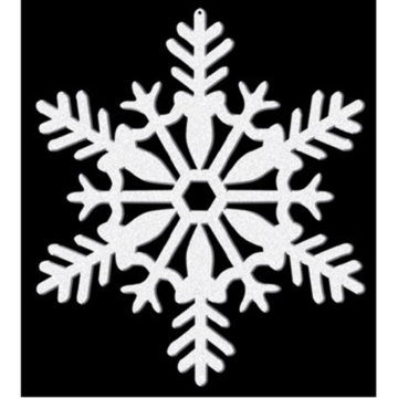 White glitter snowflakes 4x - 10 cm