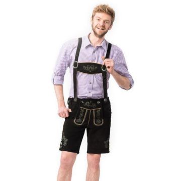 Tyrolean lederhosen trousers Gustav short black