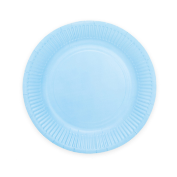 Light blue paper plates 8x - Ø 18 cm