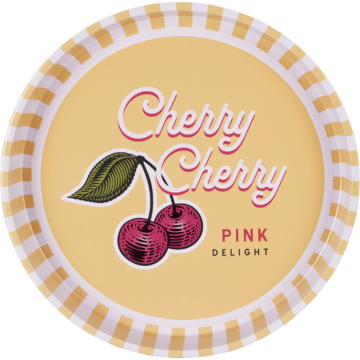 Cherry serving tray in tin Ø32x4 cm
