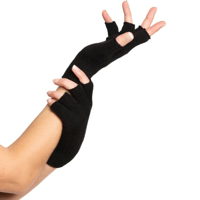 Fingerless gloves one-size for women black
