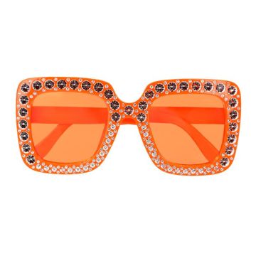 Orange disco glasses with bling