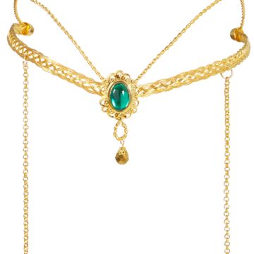 Fantasy elf tiara headband gold - onesize