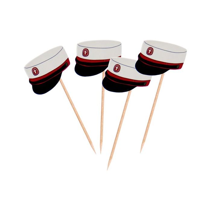 Red Student Cap Food Picks 30x - 7.5 cm 