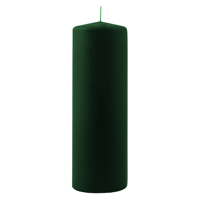 Block candle bottle green 1x - 6x18 cm