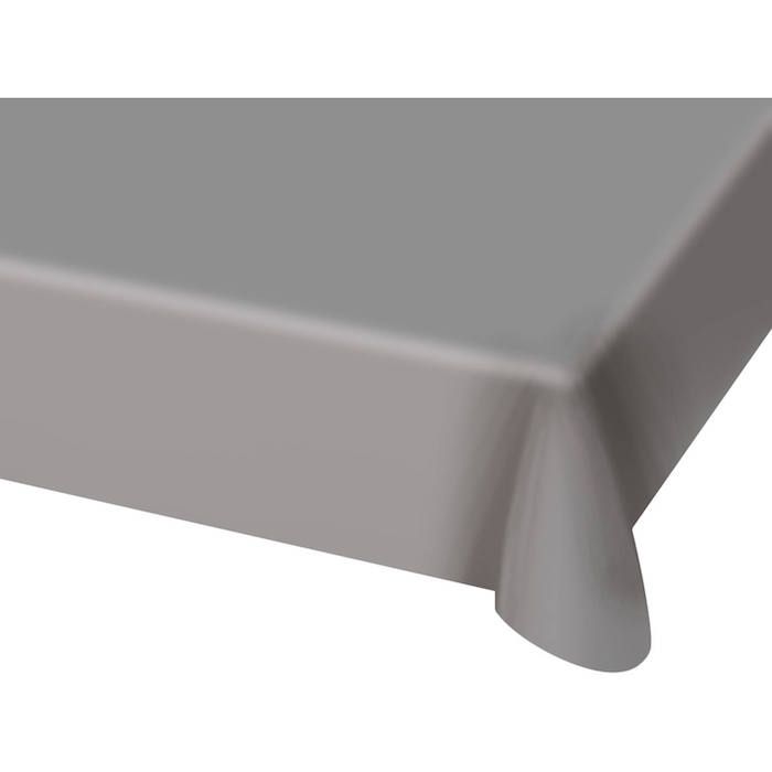 Silver plastic tablecloth - 130x180 cm