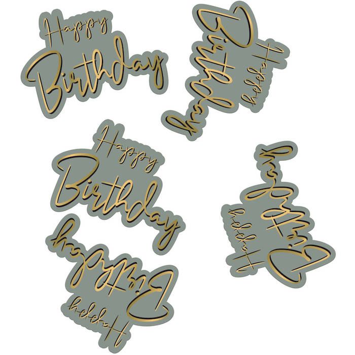 Happy Birthday table confetti in golden dawn 45x - 5 cm