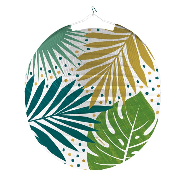 Monstera and palm lantern - 25 cm