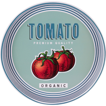 Tomato tin serving tray Ø32x4 cm